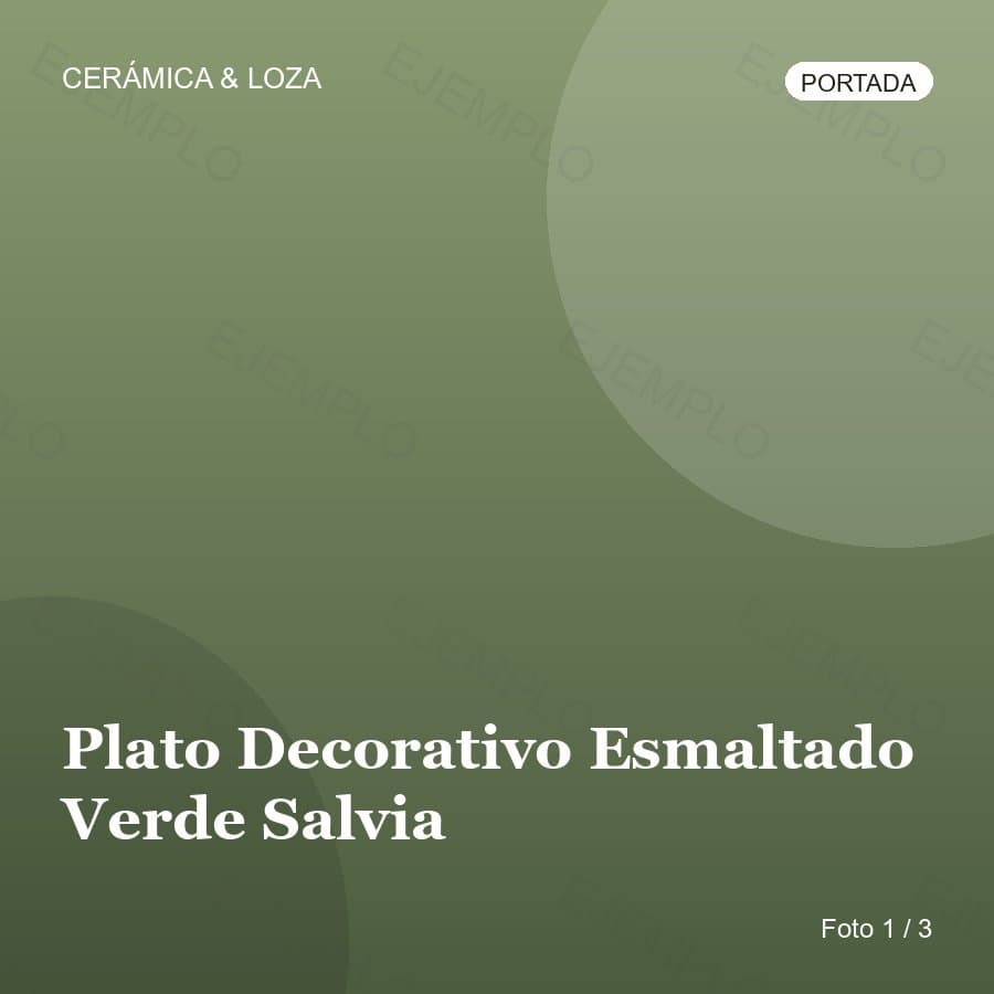 Plato Decorativo Esmaltado Verde Salvia